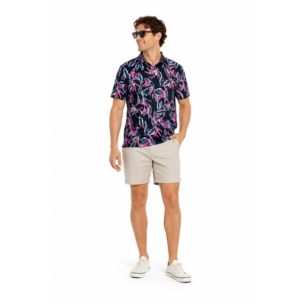 Chubbies Tropical Hawaiian Button Polo Shirt Floral Resort Men’s Large